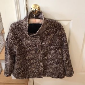 Talbots 8p velvet animal print jacket fully lined